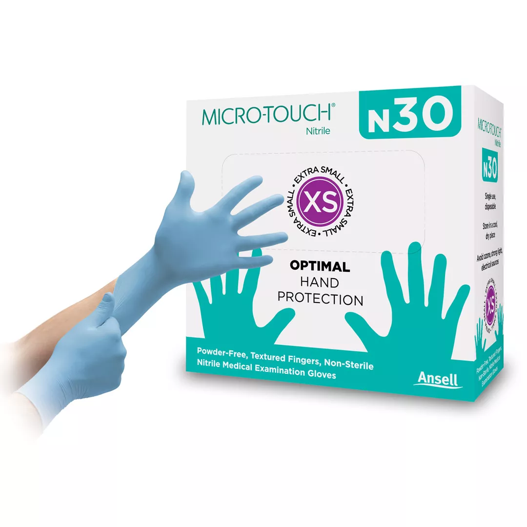 Manusa multifunctionala nepudrata din nitril, MICRO-TOUCH® Nitrile N30, 30 de bucati, Ansell, [],farmaciabajan.ro