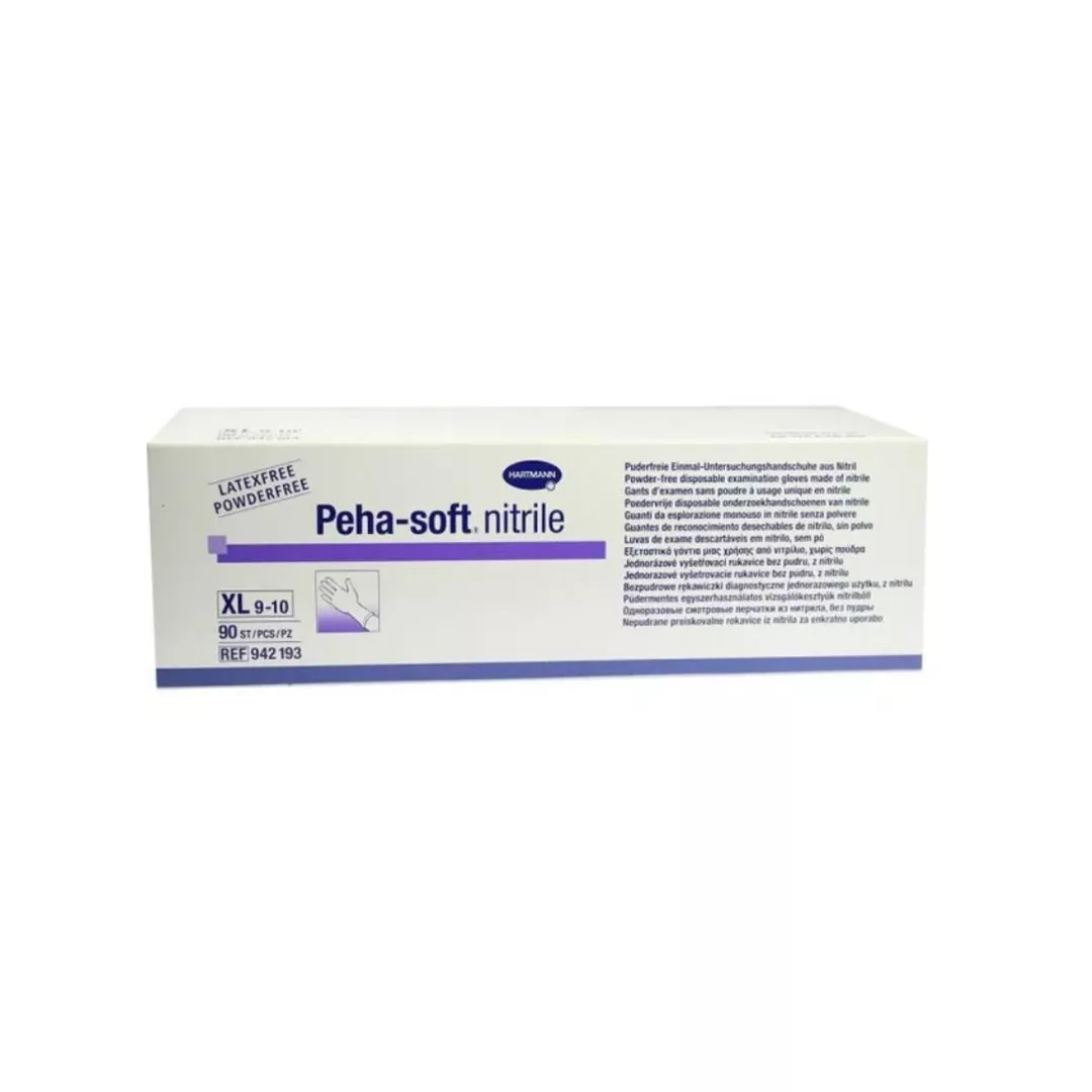 Manusi de examinare albastre din nitril Peha Soft marimea XL, 90 bucati, Hartmann, [],farmaciabajan.ro