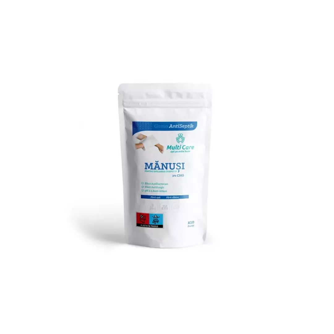 Manusi pentru spalarea corpului 2% CHG AntiSeptik, 10 bucati, Multi Care, [],farmaciabajan.ro
