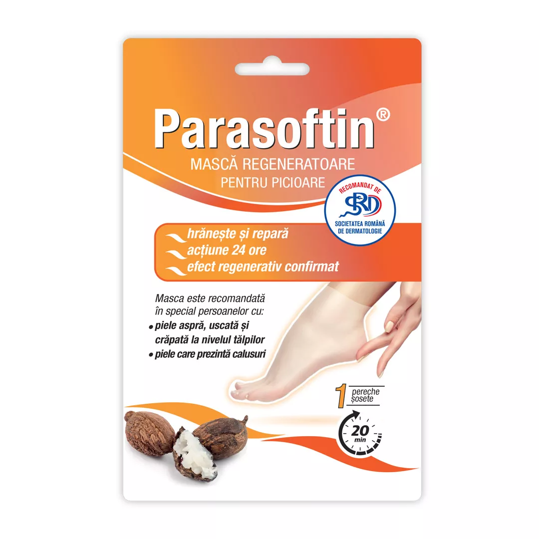 Masca regeneratoare pentru picioare Parasoftin, 1 pereche, Zdrovit, [],farmaciabajan.ro