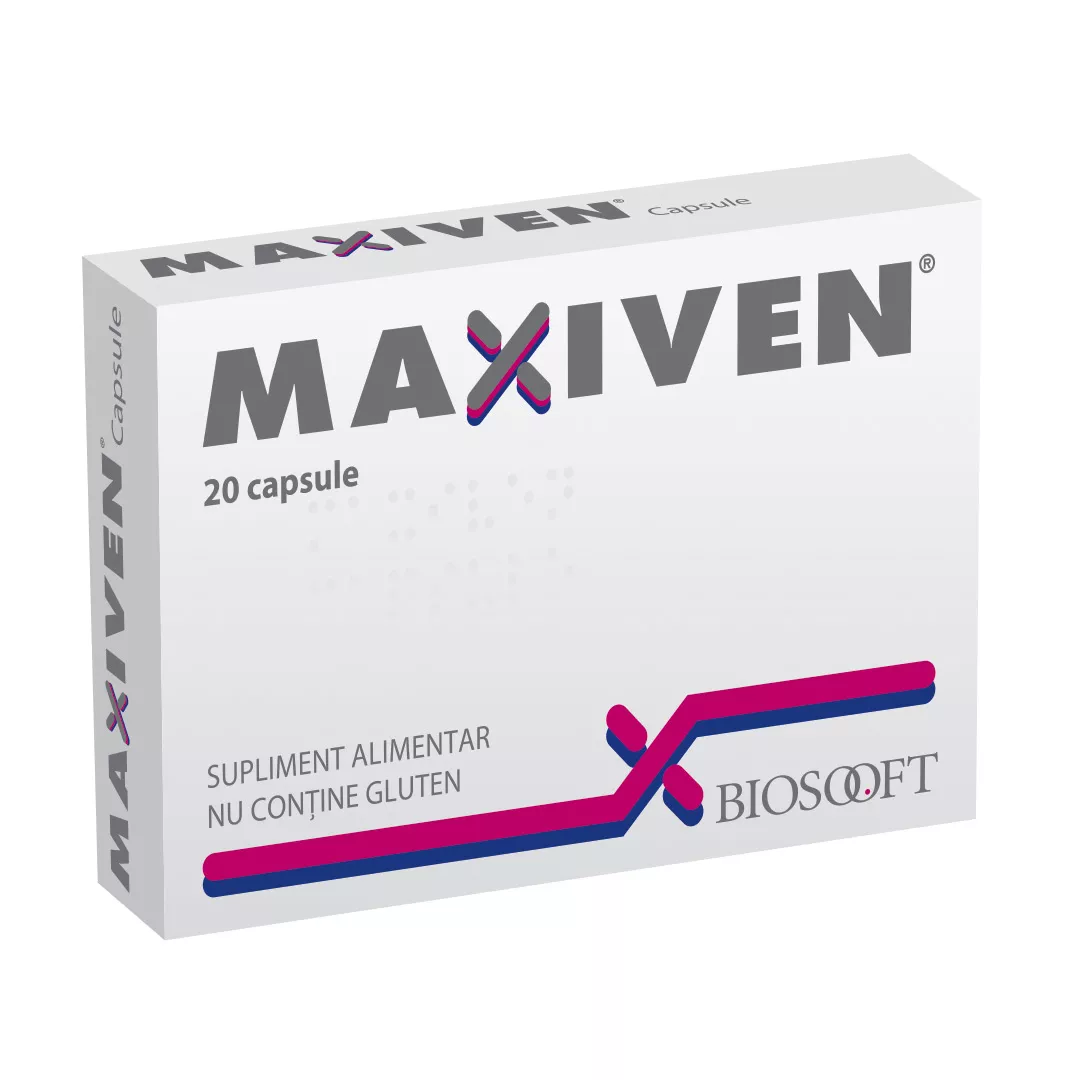 Maxiven, 20 capsule, Biosooft, [],https:farmaciabajan.ro