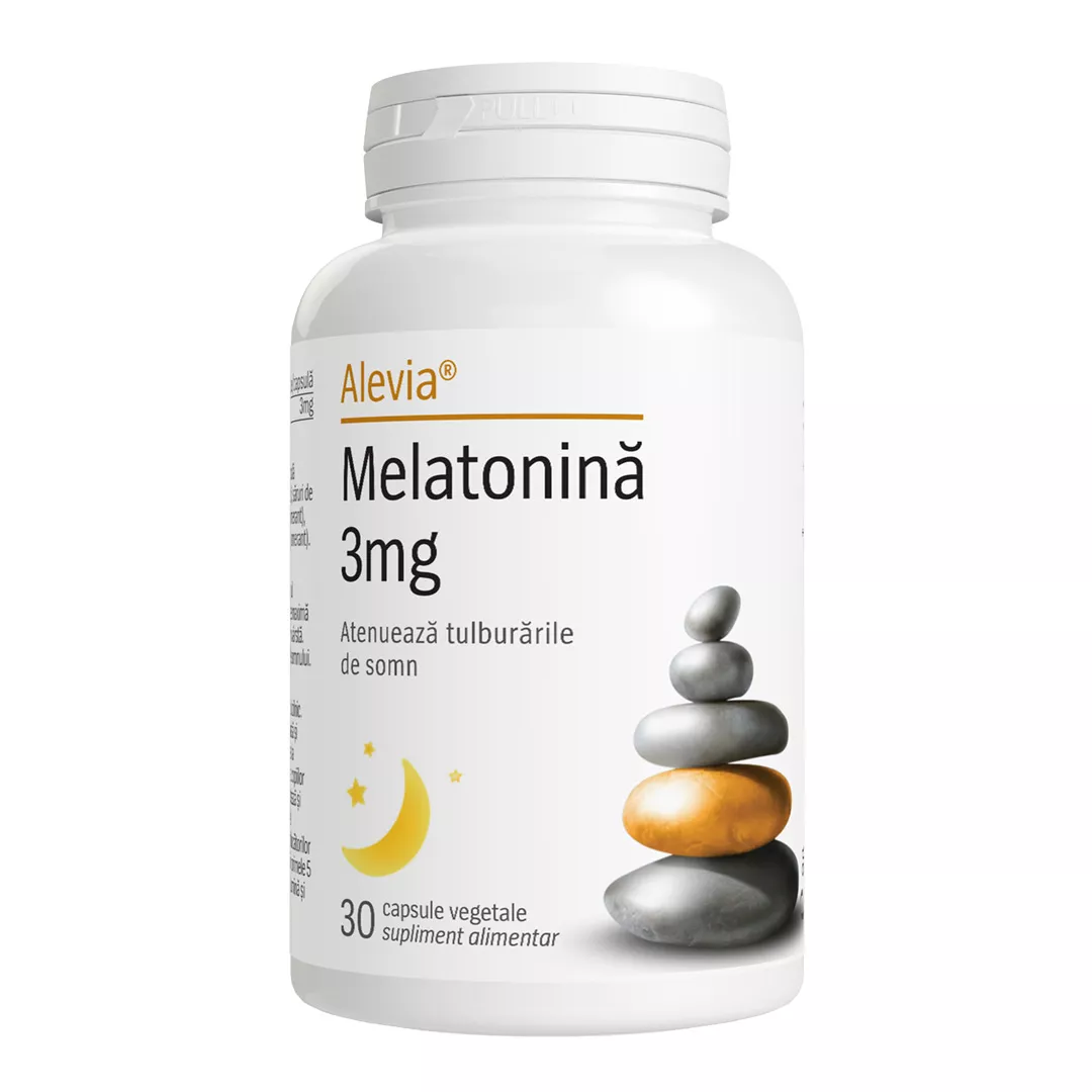 Melatonina, 3 mg, 30 capsule vegetale, Alevia, [],farmaciabajan.ro