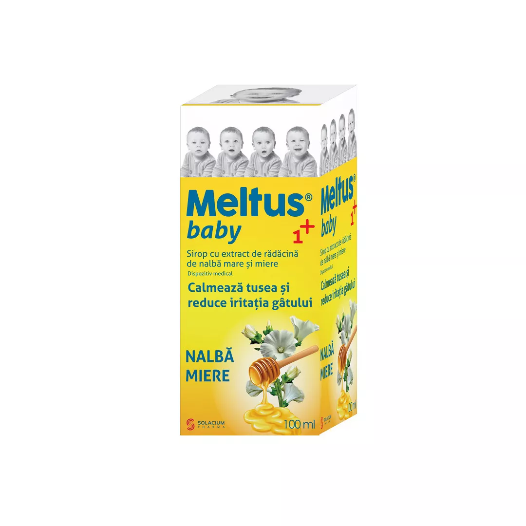 Meltus baby 1+ sirop nalba si miere , 100 ml, Solacium Pharma, [],https:farmaciabajan.ro