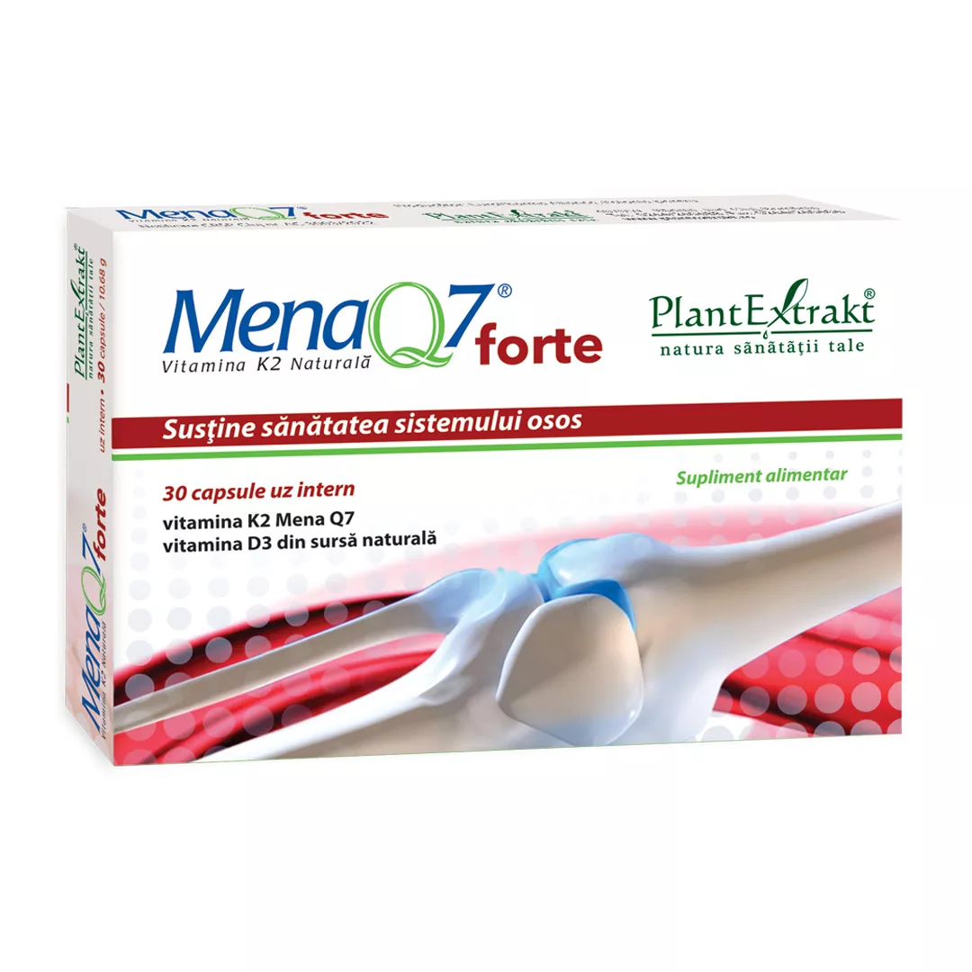 MenaQ7 forte Vitamina K2 naturala, 30 capsule, Plant Extrakt, [],farmaciabajan.ro