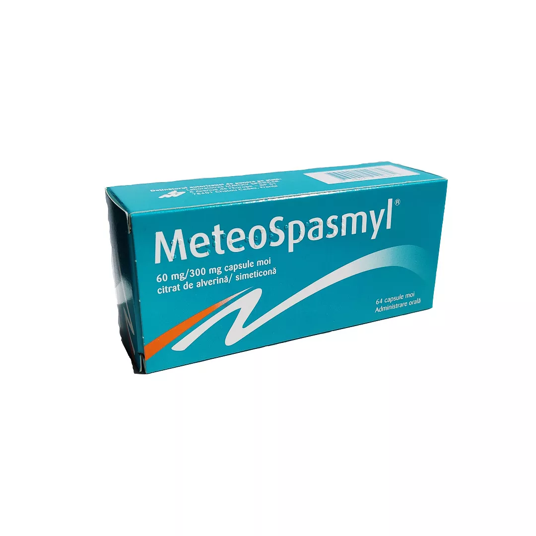 Meteospasmyl, 60 mg/300mg, 64 capsule moi, Laboratoires Mayoly Spindler, [],https:farmaciabajan.ro