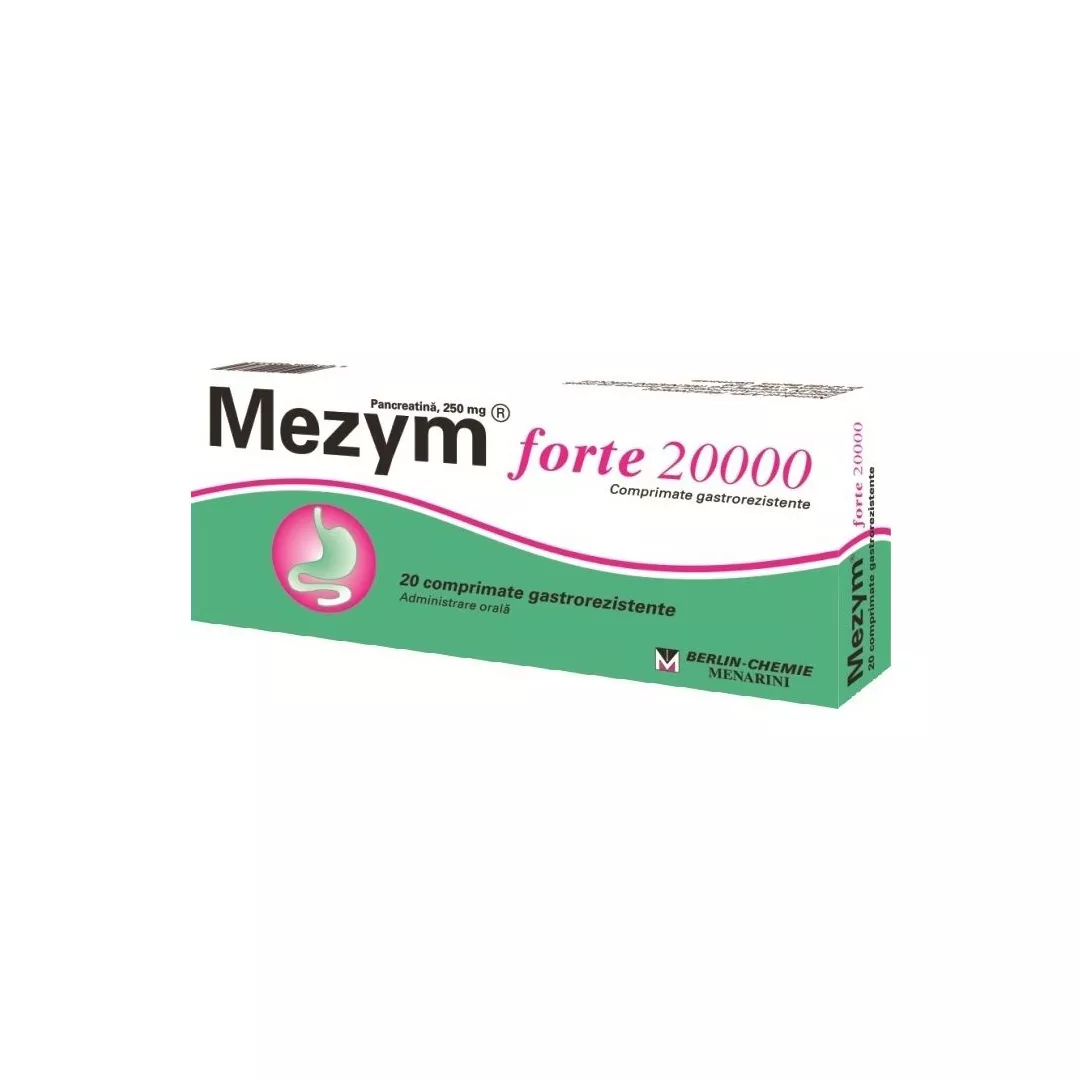 Mezym Forte 20000, 20 comprimate, Berlin-Chemie Ag, [],https:farmaciabajan.ro