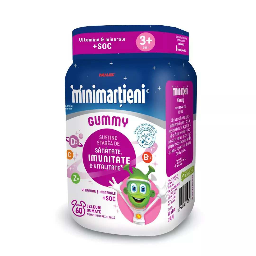 Minimartieni Gummy cu soc, 60 jeleuri, Walmark, [],farmaciabajan.ro
