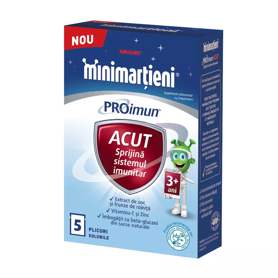 Minimartieni PROimun Acut 3+ ani, 5 plicuri, Walmark, [],farmaciabajan.ro