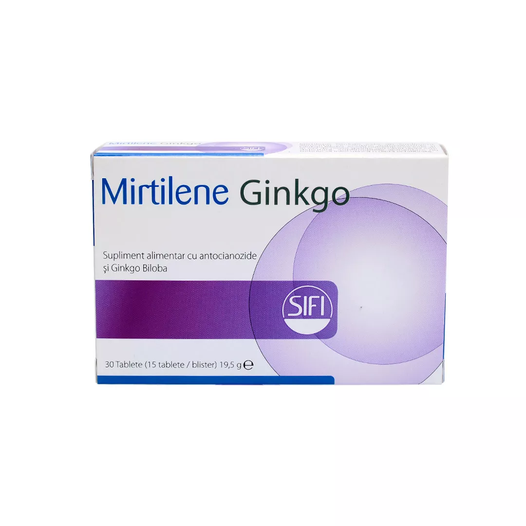 Mirtilene Ginkgo, 30 tablete, Sifi , [],https:farmaciabajan.ro