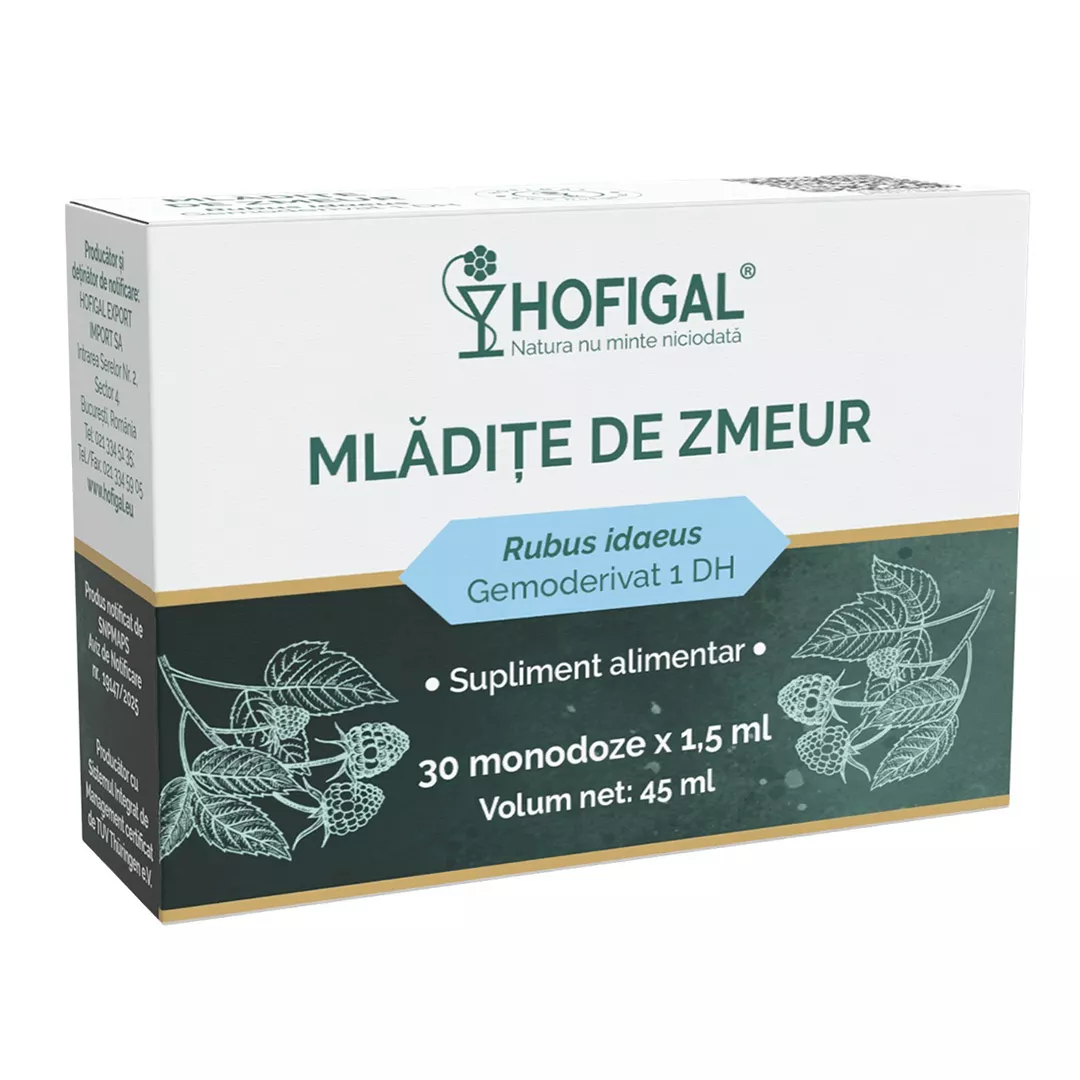 Mladite de Zmeur Gemoderivat, 30 monodoze, Hofigal, [],farmaciabajan.ro