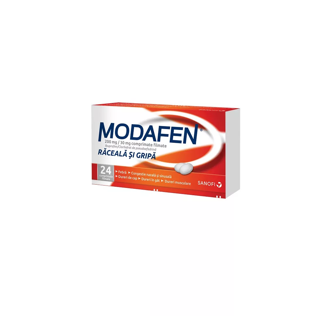 Modafen, 200 mg/30 mg, 24 comprimate filmate, Zentiva, [],farmaciabajan.ro