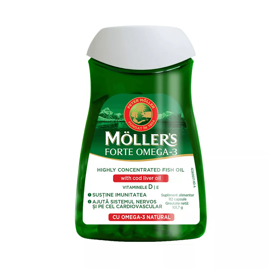 Moller’s Forte Omega-3, 112 capsule, [],farmaciabajan.ro