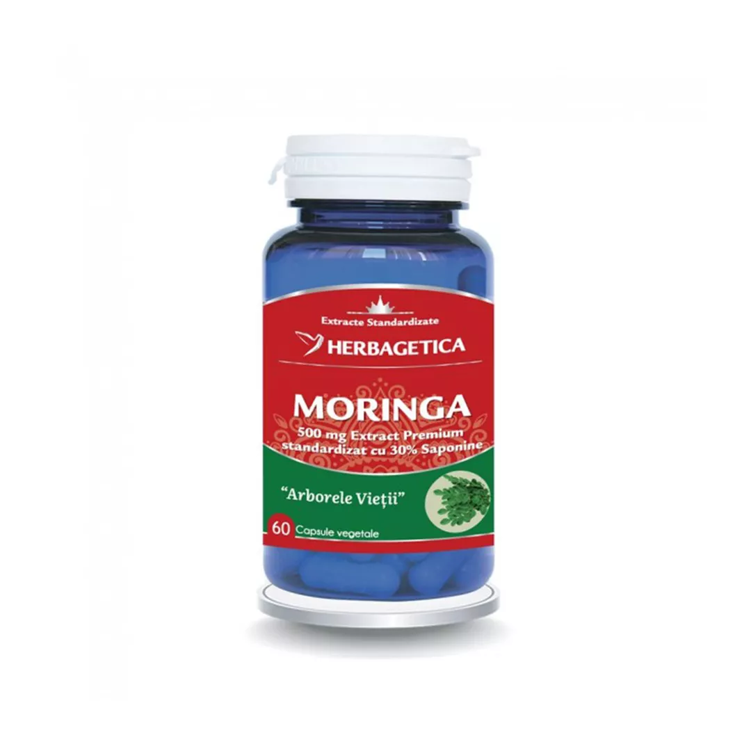 Moringa, 60 capsule vegetale, Herbagetica, [],farmaciabajan.ro