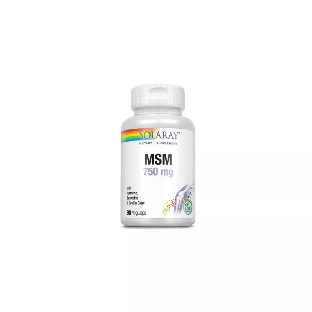 MSM 750 mg Solaray, 90 capsule vegetale, Secom, [],farmaciabajan.ro