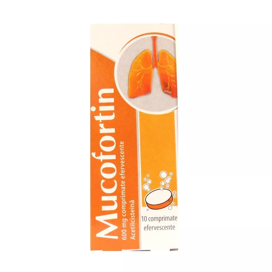 Mucofortin, 600 mg, 10 comprimate efervescente, Zdrovit , [],https:farmaciabajan.ro