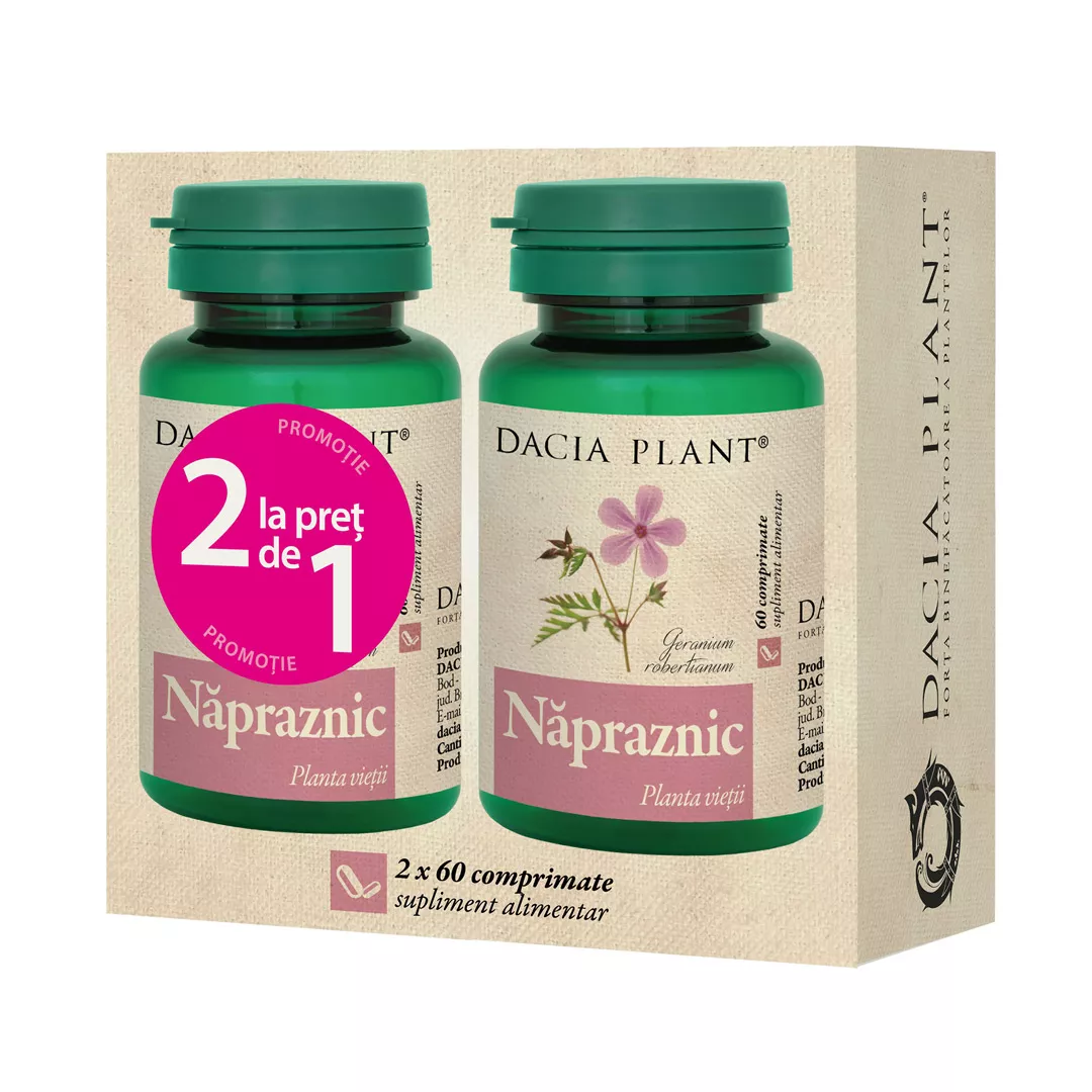 Napraznic, 60 comprimate, 1+1, Dacia Plant, [],farmaciabajan.ro
