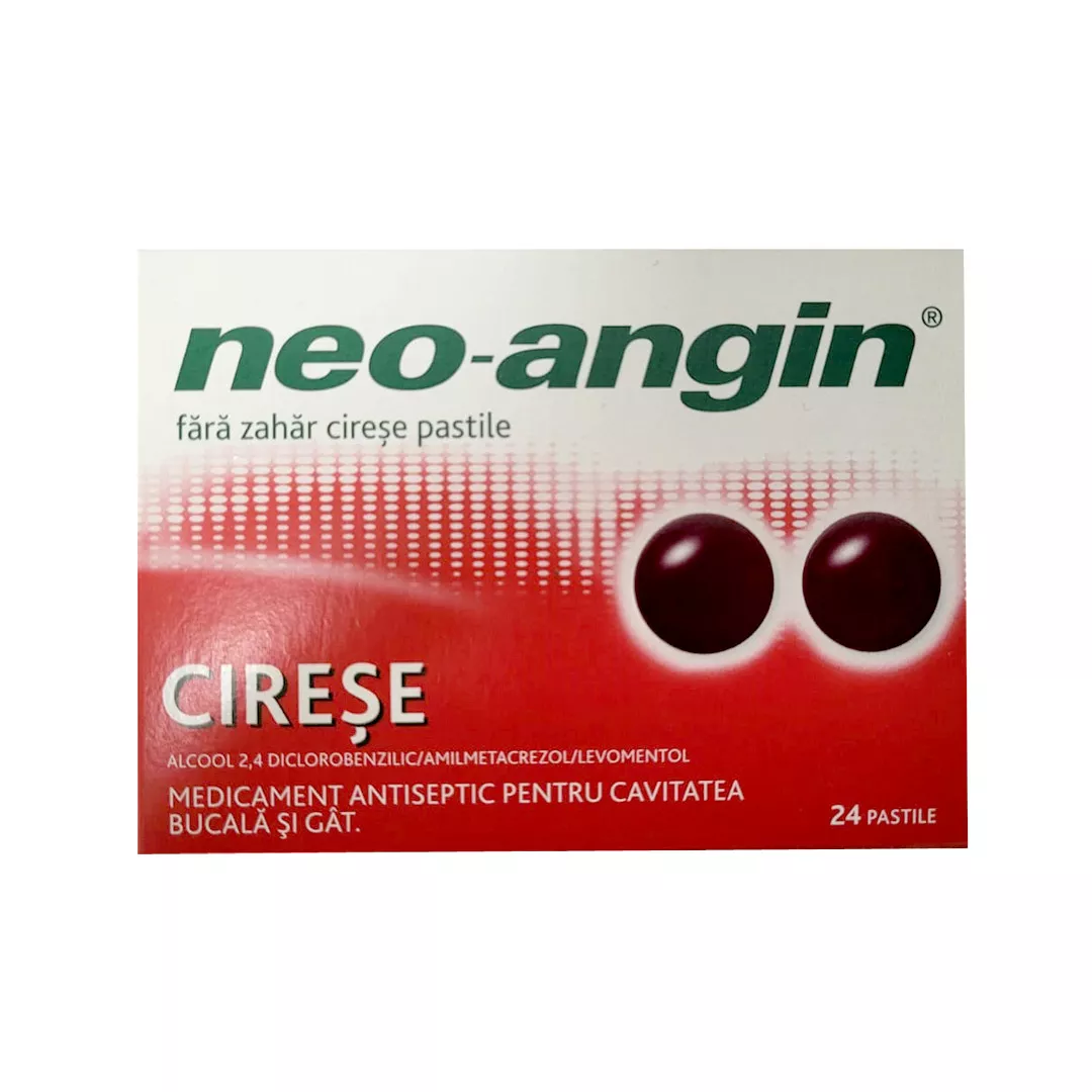 Neo-Angin fara zahar, cirese, 24 pastile, Divapharma, [],farmaciabajan.ro