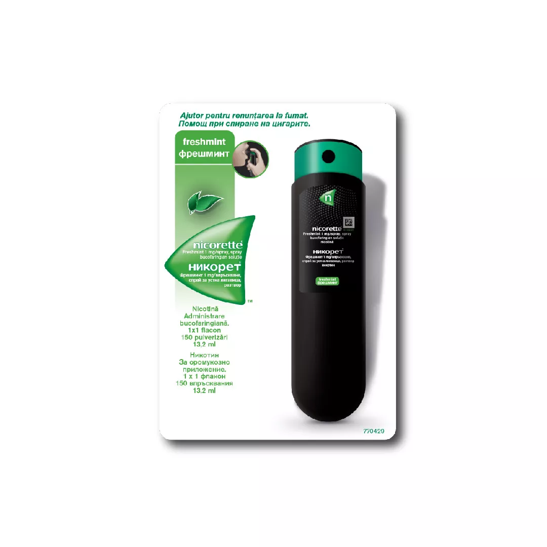 Spray Nicorette Freshmint, 1mg, 13.2 ml, Mcneil, [],farmaciabajan.ro