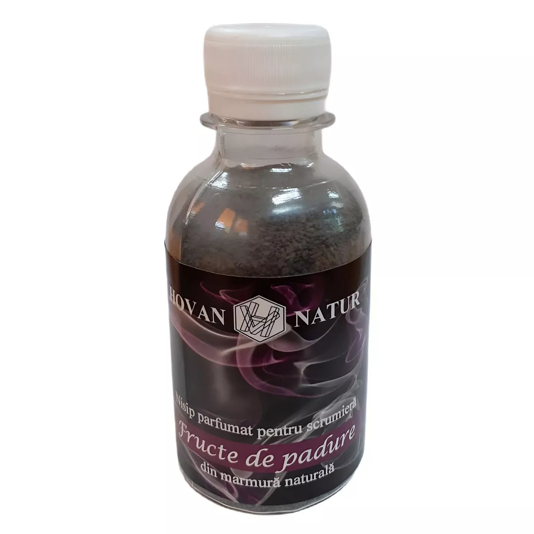 Nisip parfumat pentru scrumiera, cu aroma de Fructe Padure, 200 gr, Hovan Natur, [],farmaciabajan.ro