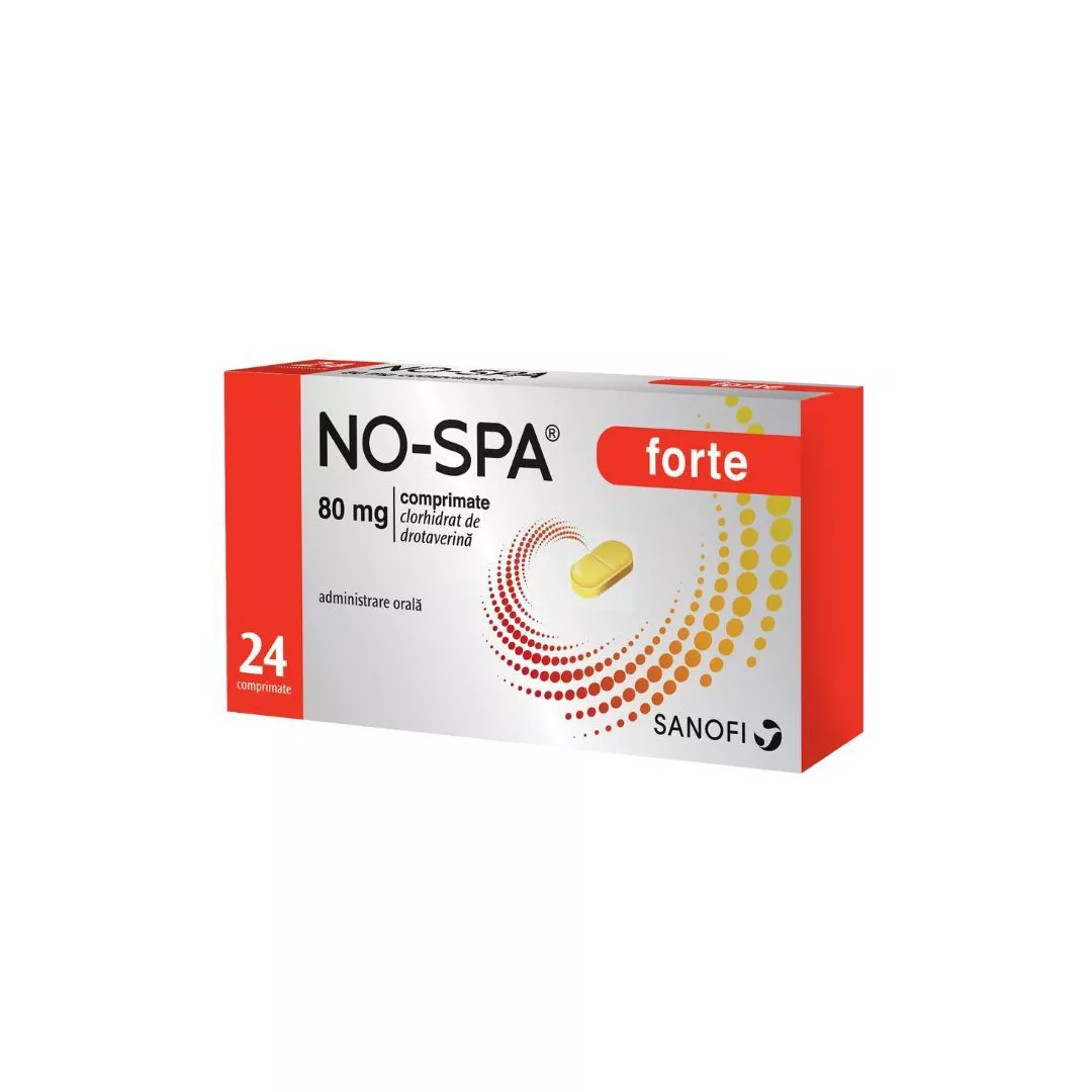 No-Spa Forte 80 mg, 24 comprimate, [],farmaciabajan.ro