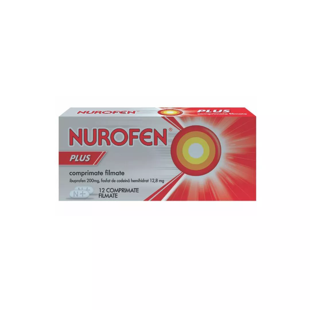 Nurofen Plus 200 mg, 12 comprimate filmate,Reckitt Benckiser Healthcare, [],https:farmaciabajan.ro
