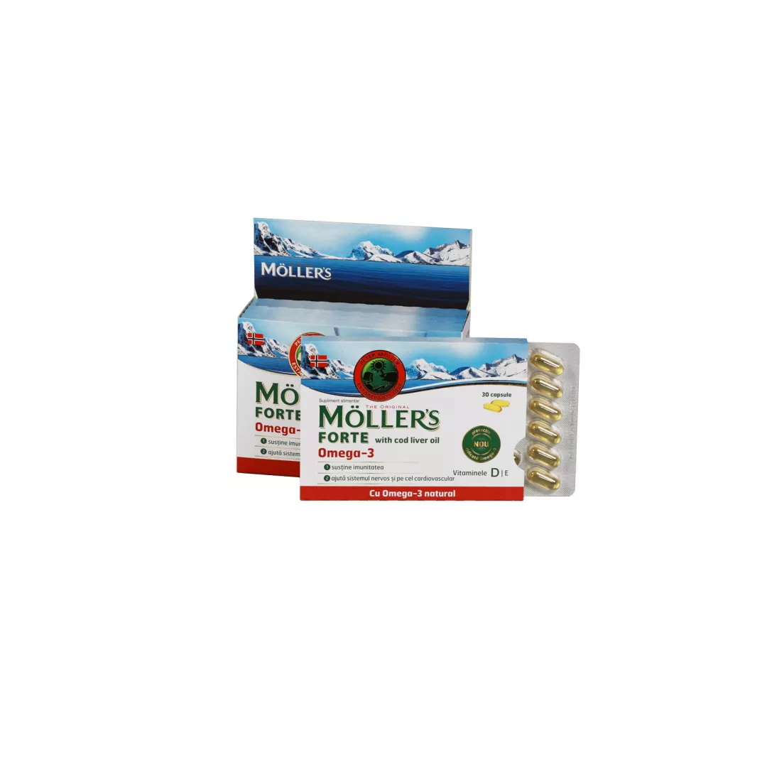 Omega 3 Forte, 30 capsule, Moller's, [],farmaciabajan.ro