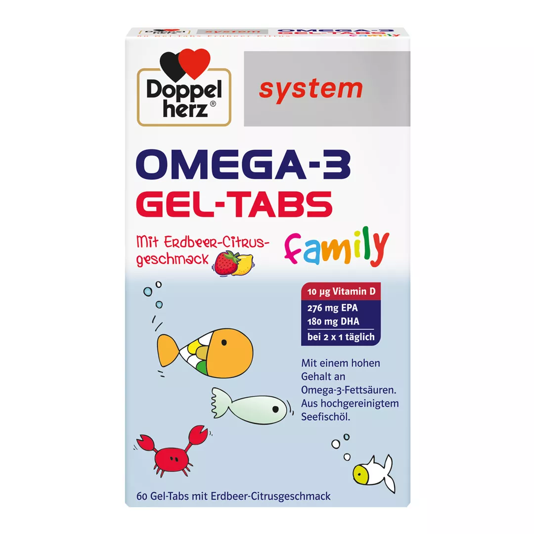 Omega 3 Gel Tabs Family, 60 comprimate masticabile moi, Doppelherz, [],farmaciabajan.ro