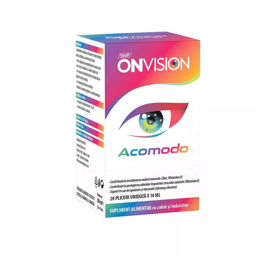 Onvision Acomodo, 20 plicuri x 10 ml, Sun Wave, [],farmaciabajan.ro