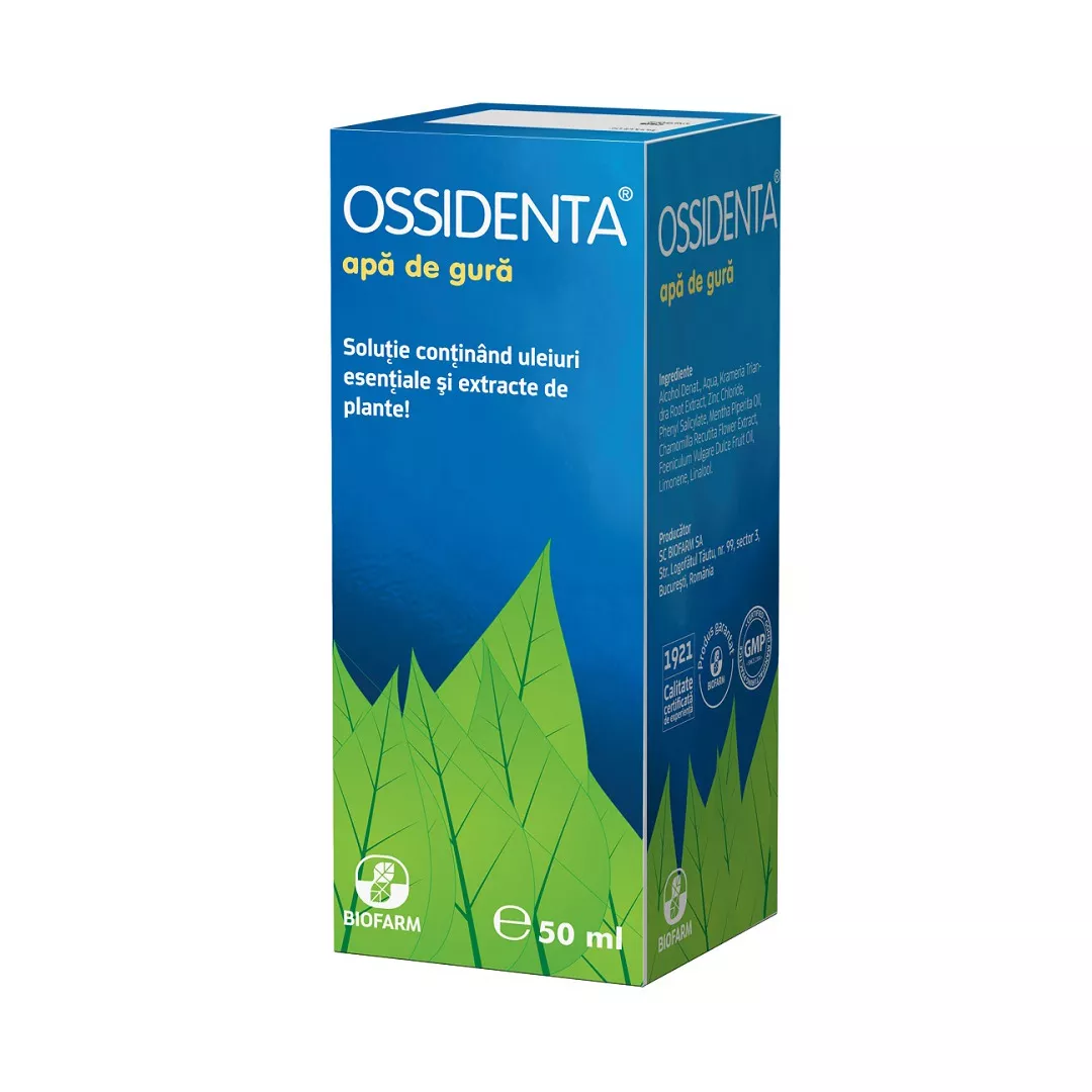 Ossidenta, apa de gura, 50 ml, Biofarm, [],farmaciabajan.ro