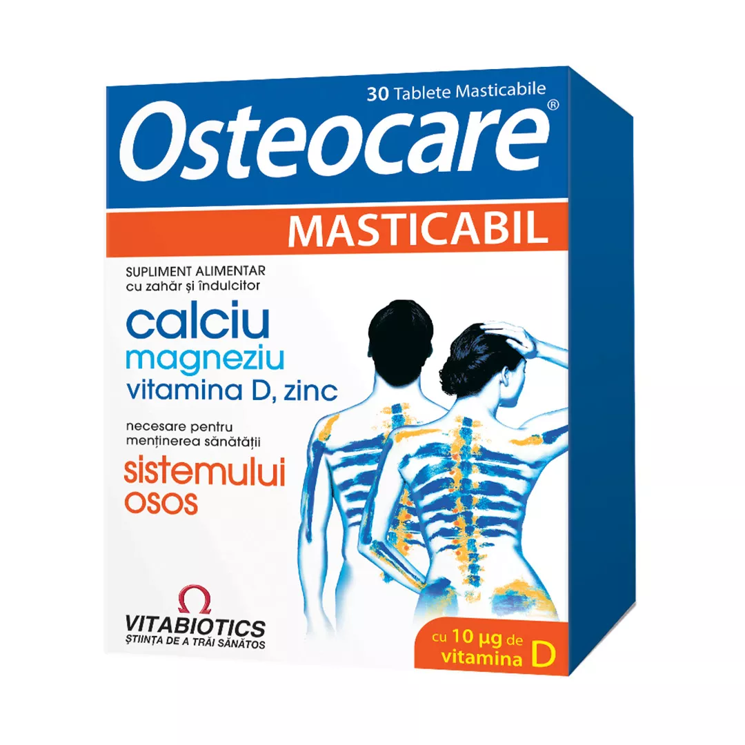 Osteocare masticabil, 30 comprimate, Vitiabiotics, [],farmaciabajan.ro