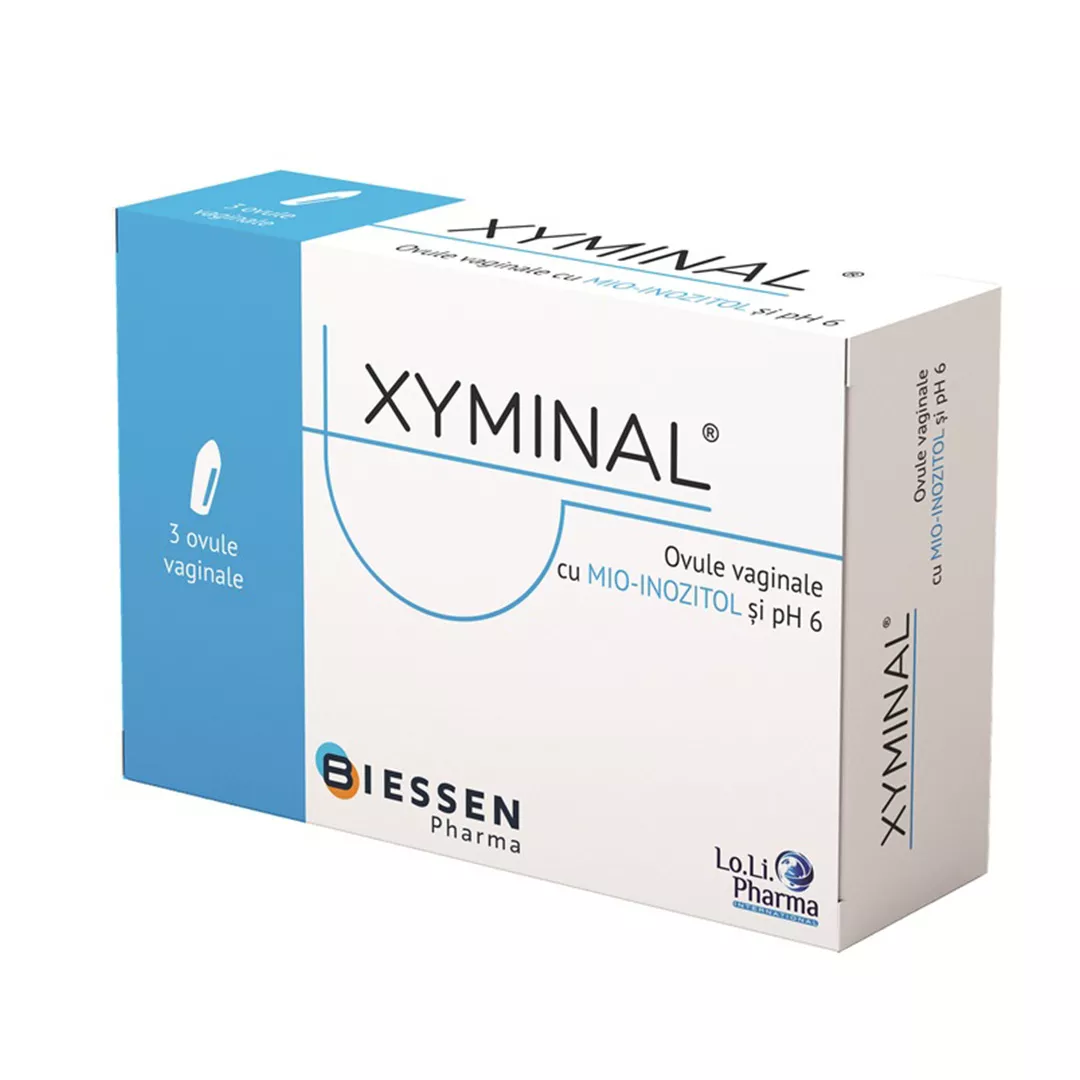 Ovule vaginale cu Mio-Inozitol si pH 6 Xyminal, 3 ovule vaginale x 1 g, Biessen Pharma, [],farmaciabajan.ro