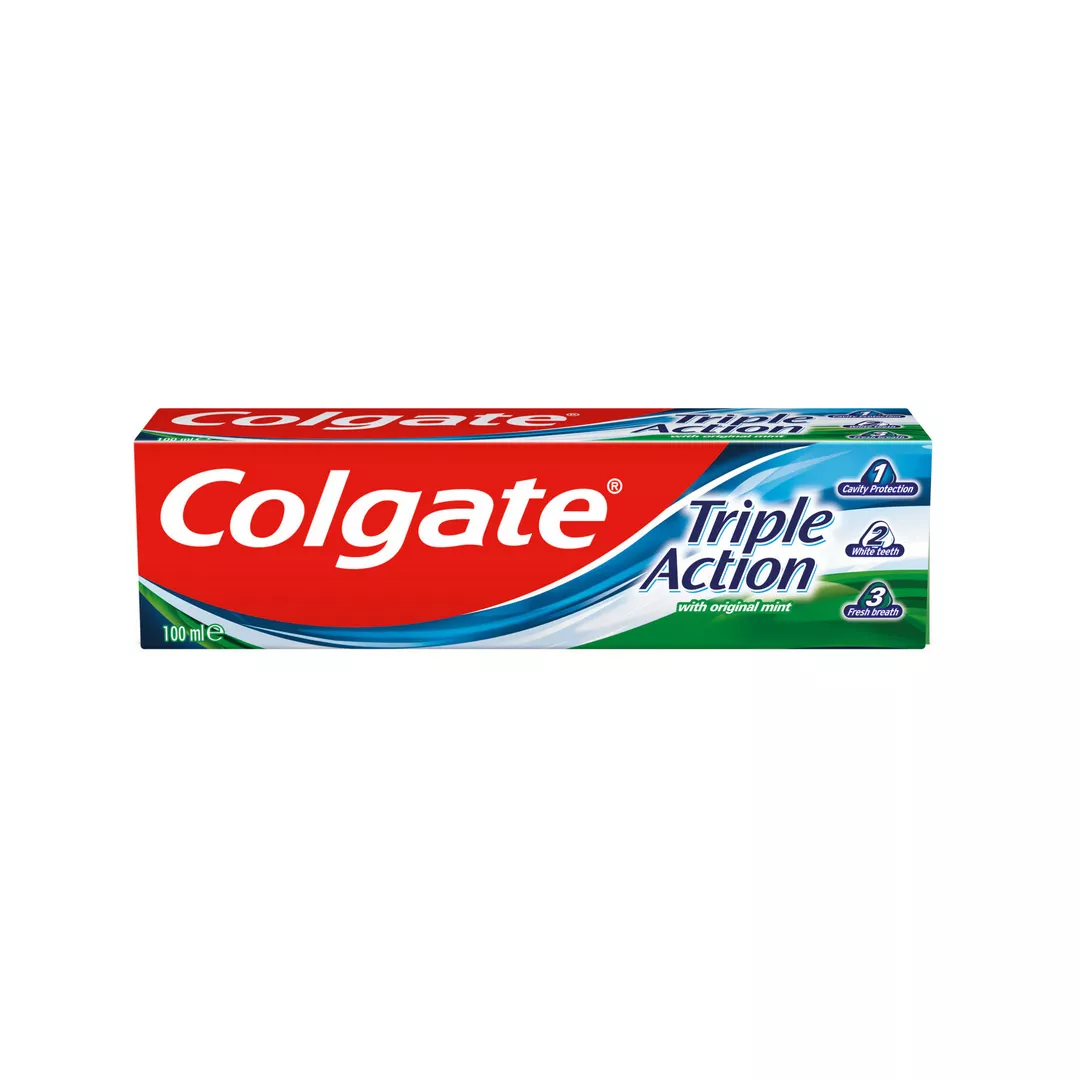 Pasta de dinti Colgate Triple Action, 100 ml, [],farmaciabajan.ro