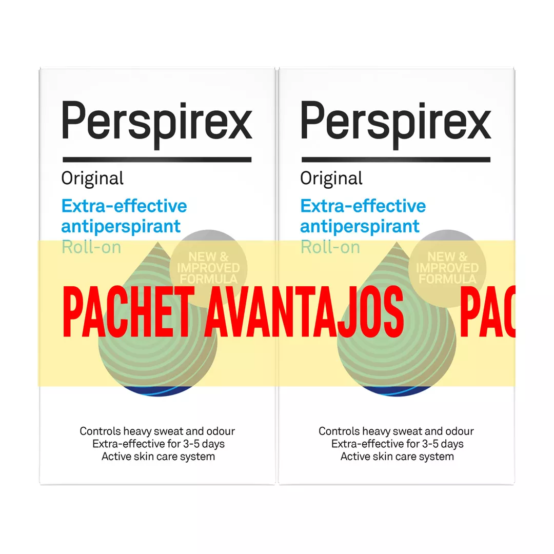 Pachet: Antiperspirant roll-on Original, 20 ml + 20 ml, Perspirex, [],farmaciabajan.ro