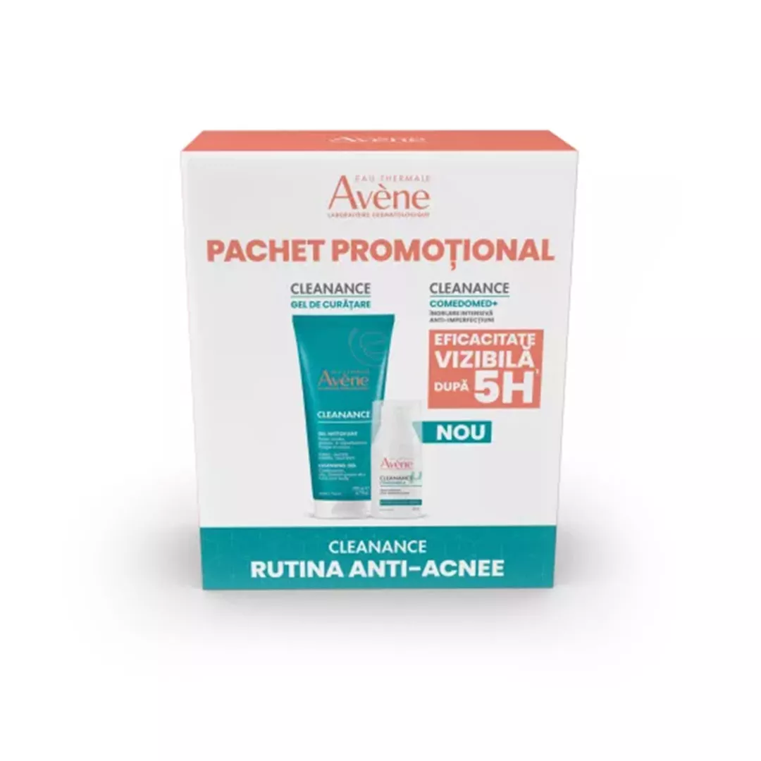 Pachet: Gel de curatare si Comedomed+ Cleanance, 200 + 30 ml, Avene, [],farmaciabajan.ro