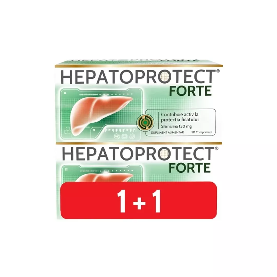 Pachet: Hepatoprotect Forte, 2 x 50 comprimate, Biofarm, [],farmaciabajan.ro