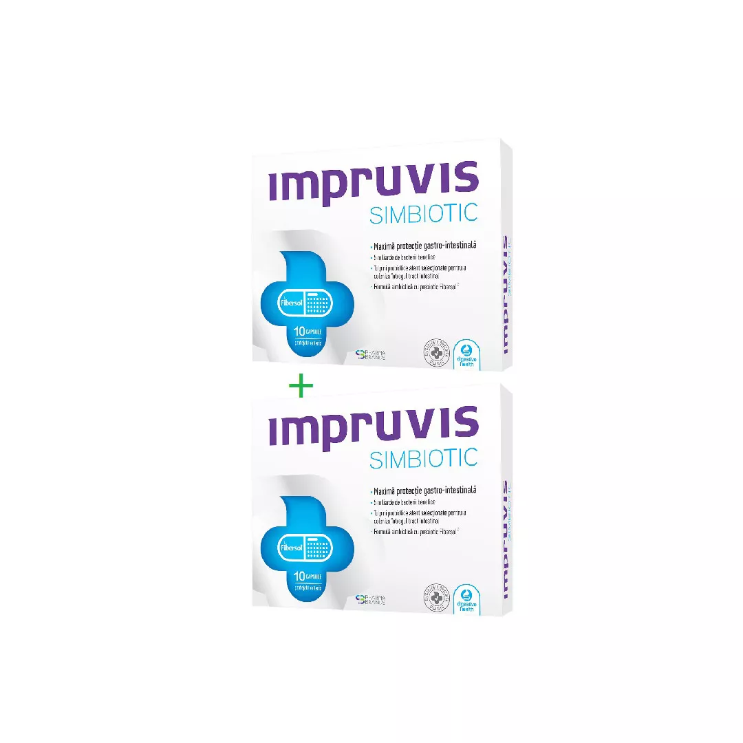 Pachet: Impruvis Simbiotic 2x10 capsule, Bifodan, [],farmaciabajan.ro