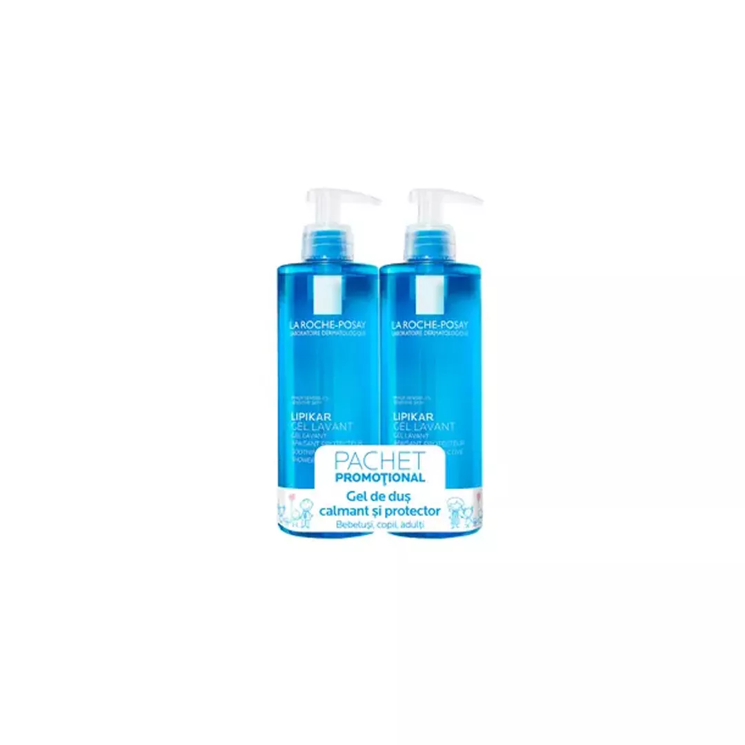 Pachet Lipikar Gel Lavant + 70% reducele la al doilea produs 2 x 400ml + Lipikar baume Light AP+M 15 ml, La Roche Posay, [],farmaciabajan.ro