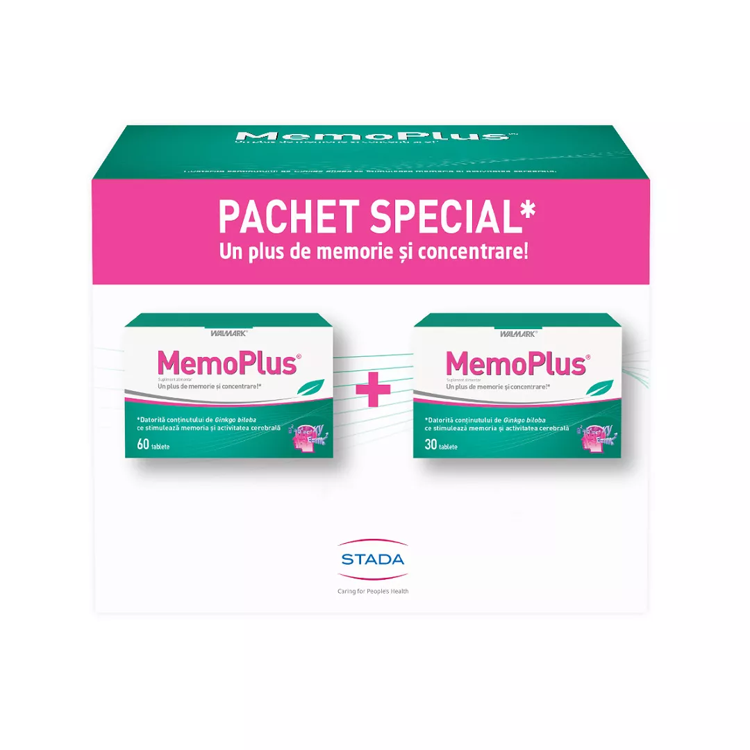 Pachet: MemoPlus, 60 + 30 tablete, Walmark, [],https:farmaciabajan.ro