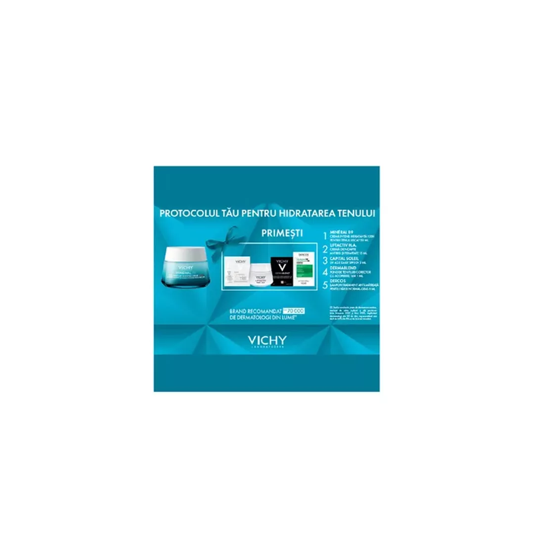 Pachet: Mineral 89 pentru tenul uscat, Vichy, [],farmaciabajan.ro