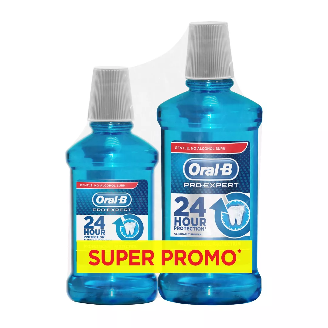 Pachet Promo: Apa de gura ProExpert 500 ml + 250 ml, Oral-B, [],farmaciabajan.ro