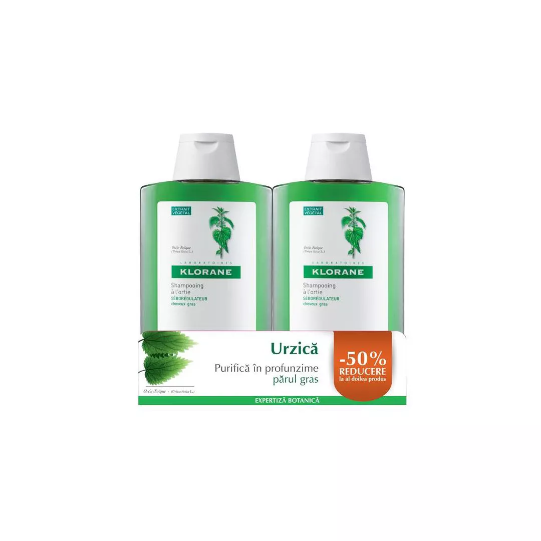 Sampon Urzica, 400 ml, 1+1 (50% Reducere la al-2lea), Klorane, [],farmaciabajan.ro