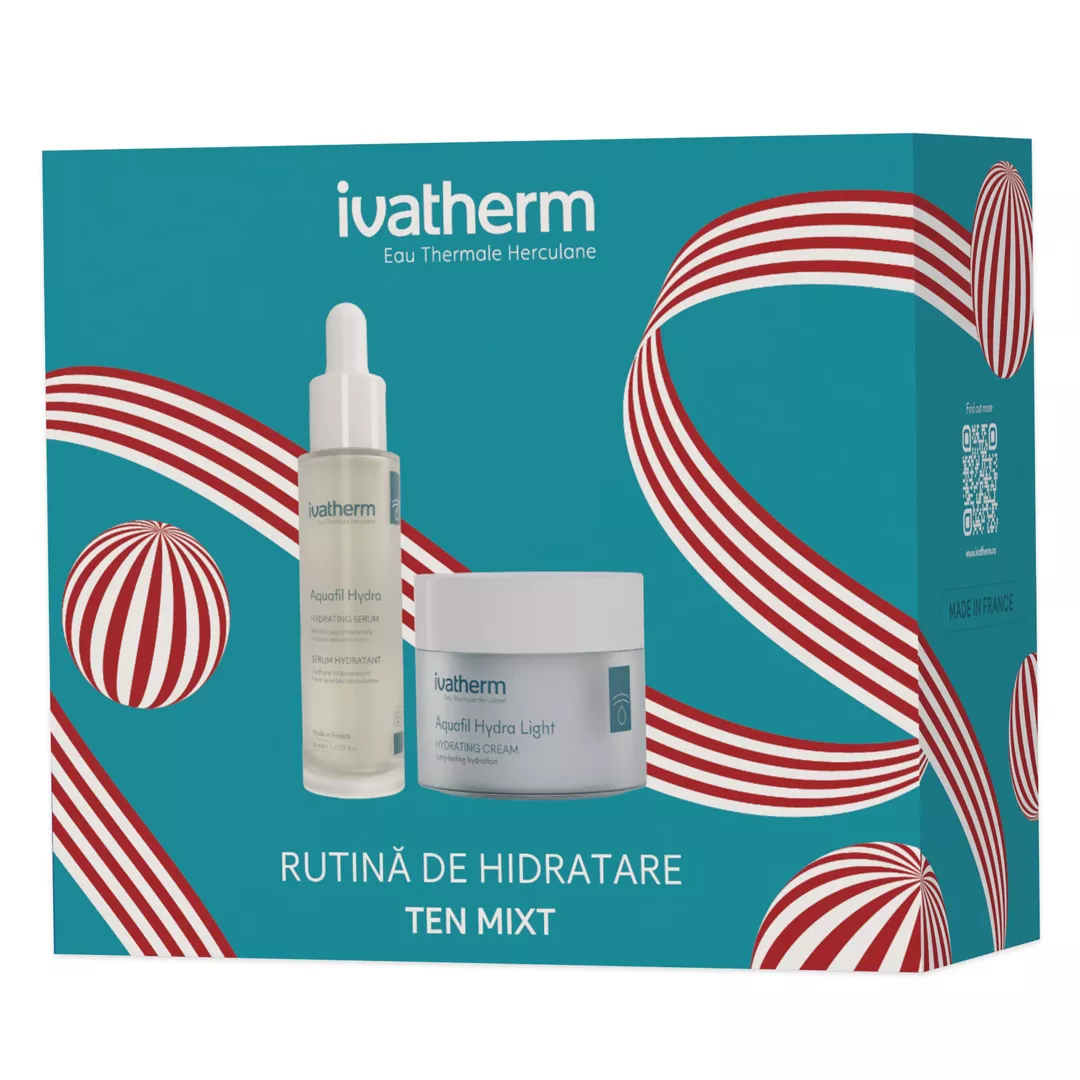 Pachet: Ser Aquafil Hydra 30ml + Crema Aquafil Hydra Light 50 ml, Ivatherm, [],farmaciabajan.ro