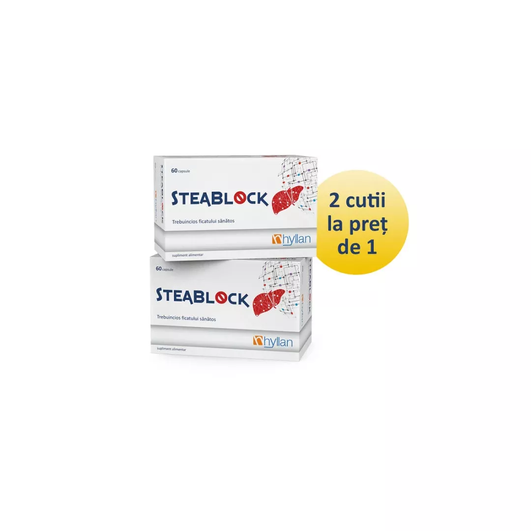 Pachet: Steablock, 60 capsule + 60 capsule, Hyllan, [],farmaciabajan.ro