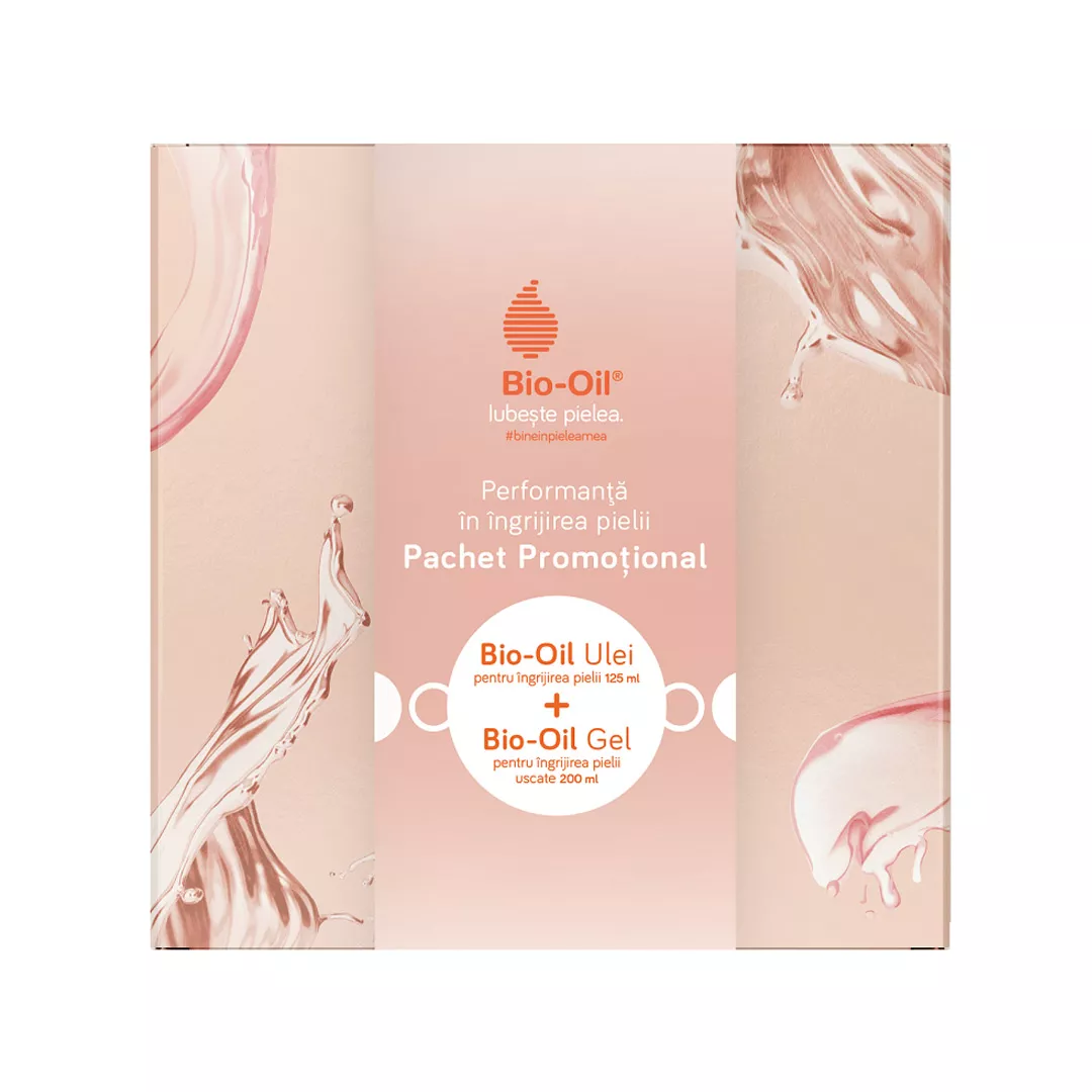 Pachet Ulei pentru ingrijirea pielii + Gel pentru ingrijirea pielii uscate, 125 ml + 200 ml, Bio Oil, [],https:farmaciabajan.ro