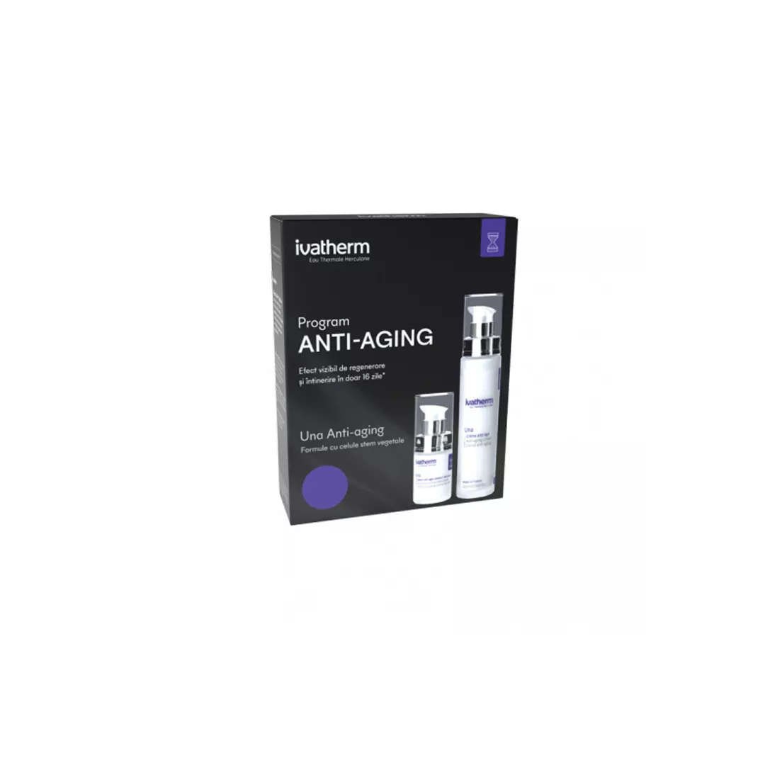 Pachet: Una Crema anti-aging fata, 50 ml + Una Crema anti-anging contur ochi, 15 ml, Ivatherm, [],farmaciabajan.ro