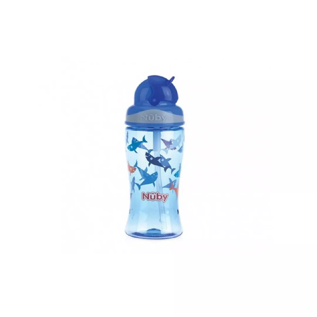 Pahar cu pai flip-it din Tiran, +3 ani, 360 ml, Nuby, [],farmaciabajan.ro