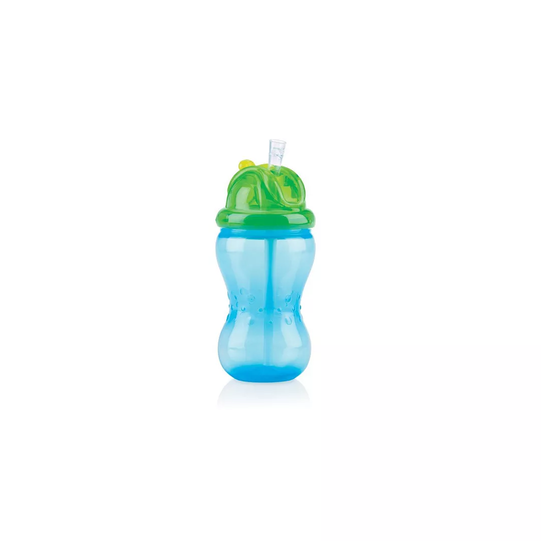 Pahar cu pai Vari Flo Flip It, 360 ml, 12 luni+, Nuby, [],farmaciabajan.ro