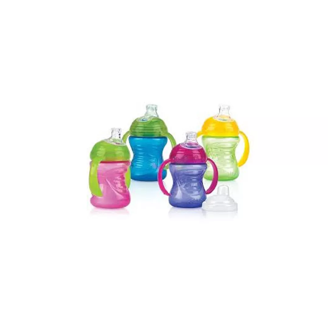 Pahar Stop Picatura cu manere si super tetina Vari Flo, 240 ml, 6 luni+, 4040003, Nuby, [],farmaciabajan.ro