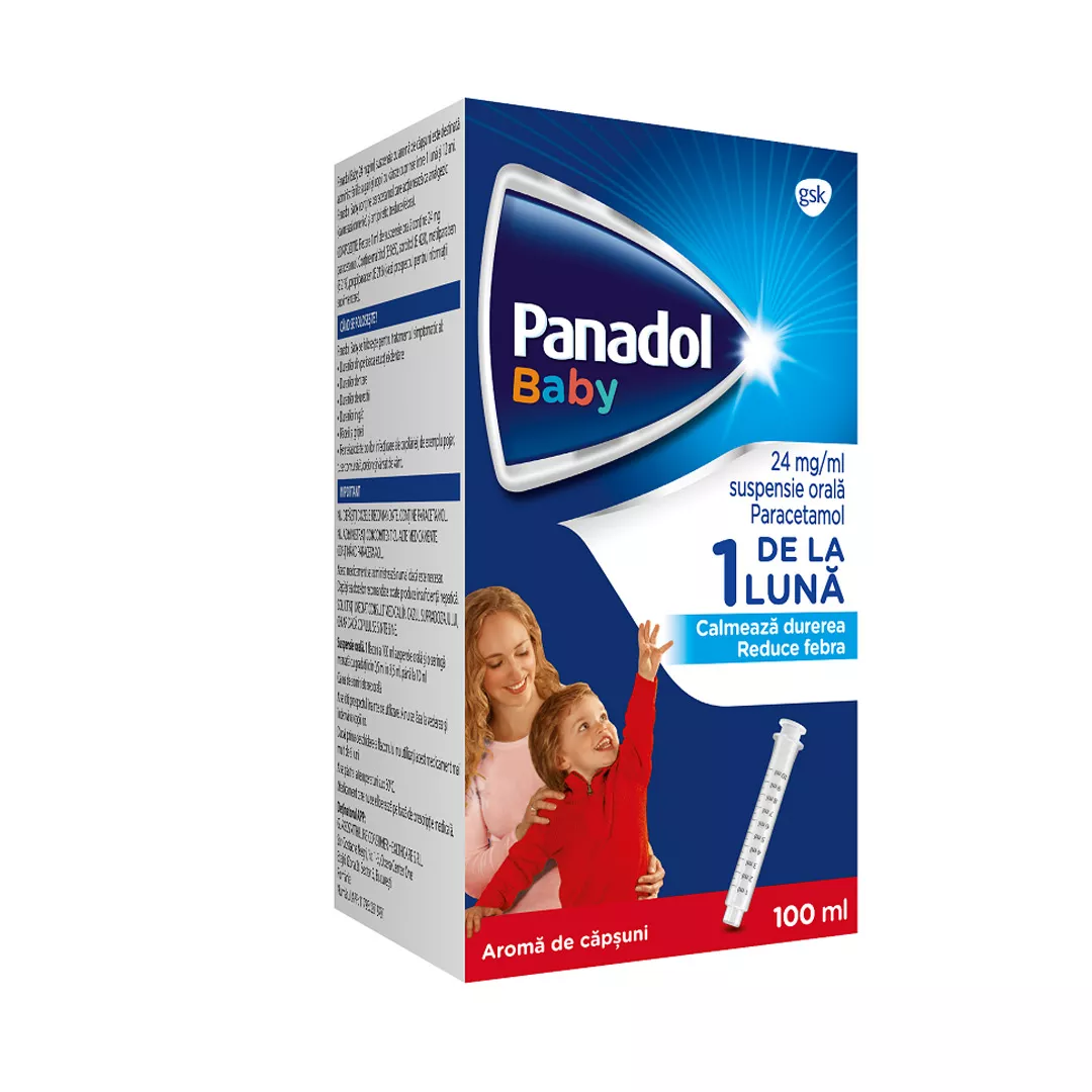 Panadol Baby suspensie orala, 120 mg/5 ml, 100 ml, Gsk, [],https:farmaciabajan.ro