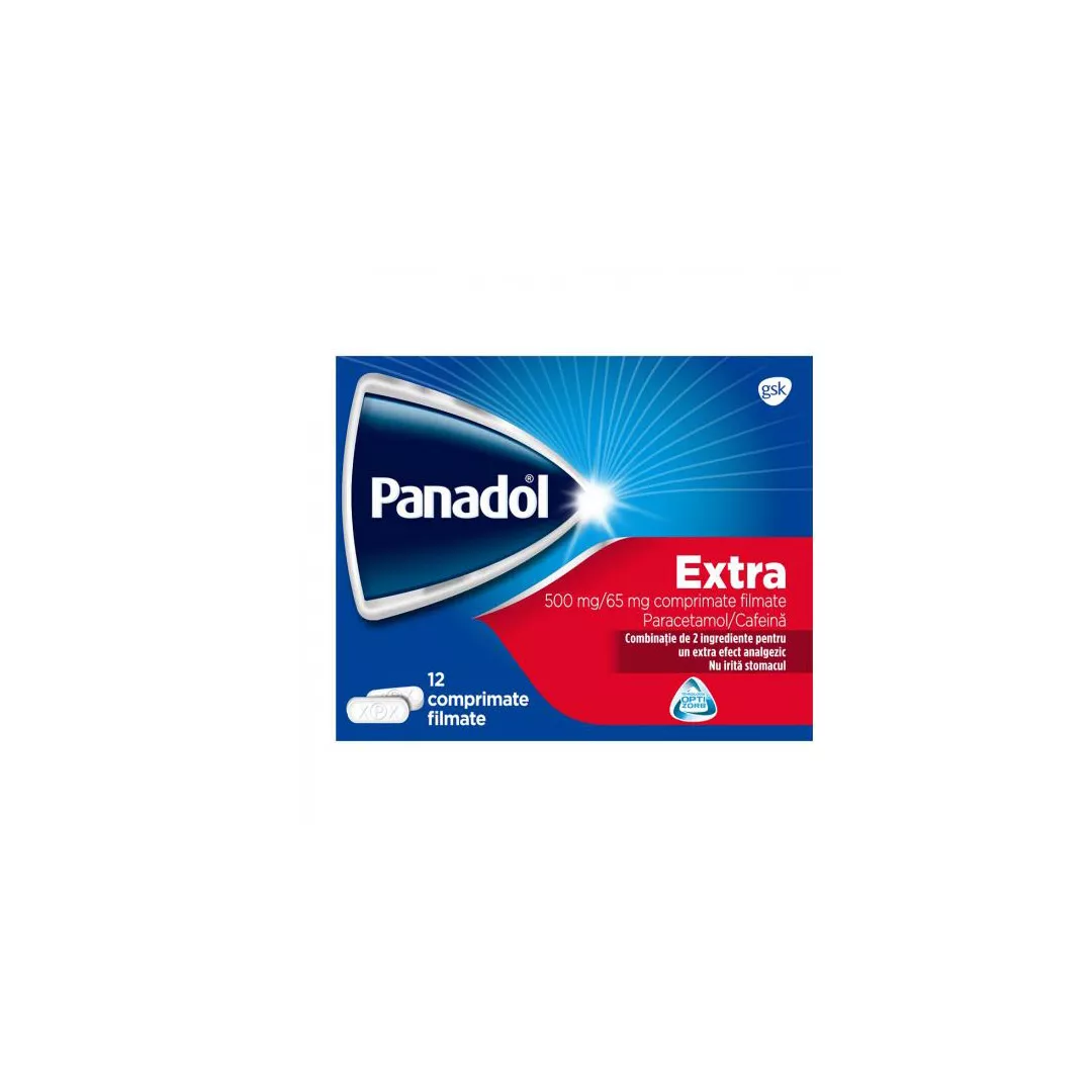 Panadol Extra, 12 comprimate, Gsk, [],farmaciabajan.ro